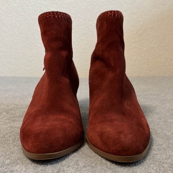 Sole Society Suede Boots Booties Size 7.5 Ankle Block Heel Boho Western - Picture 7 of 11